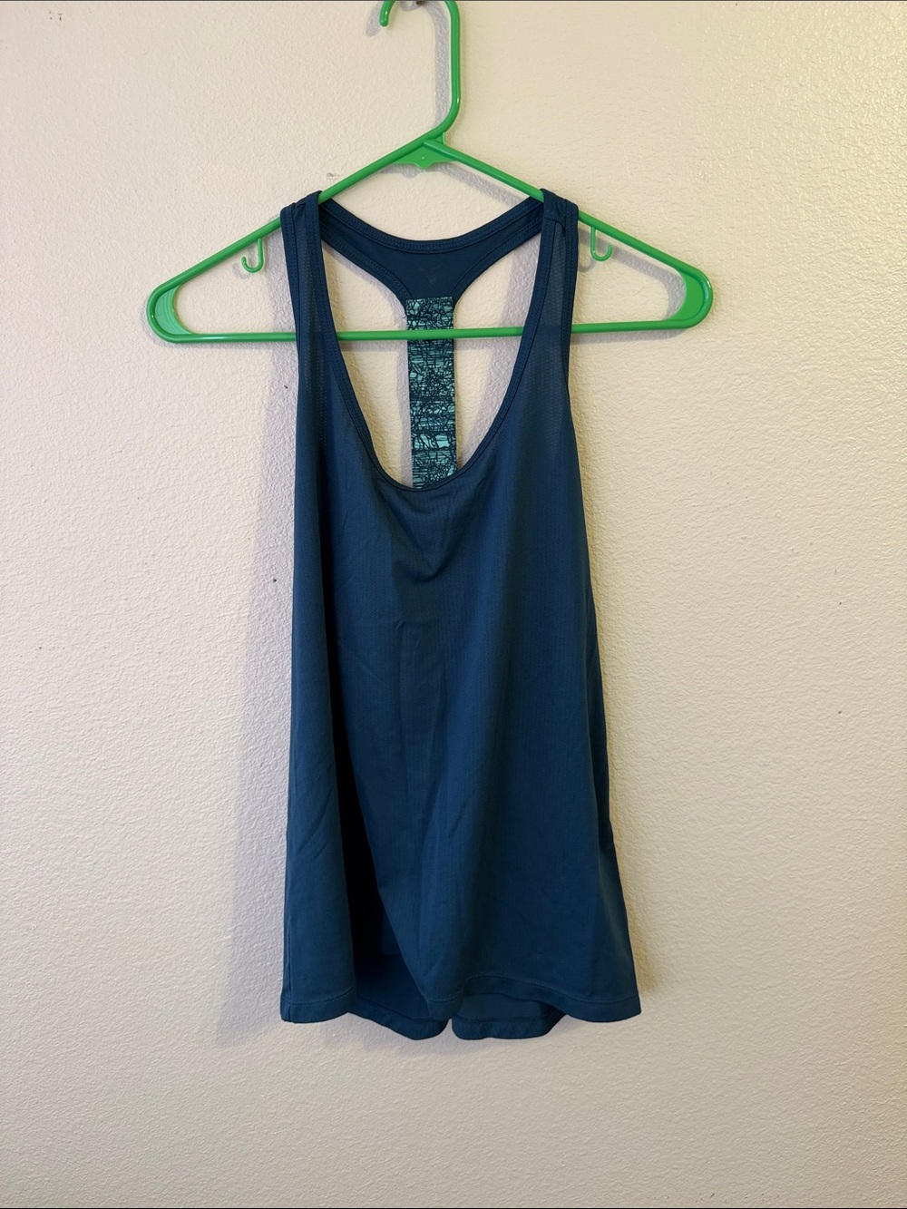 Old Navy Teal Racerback Tank with Patterned Back Strap - Picture 1 of 2
